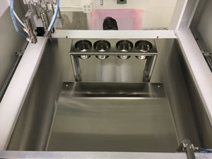 stainless steel surface in work area