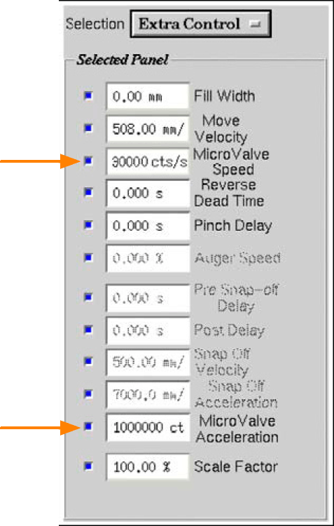 Micro Valve fluid dispensing parameters